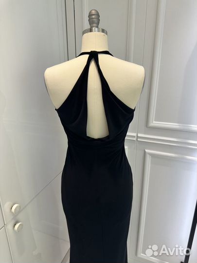 Вечернее платье в пол 44 размер черное бифлекс