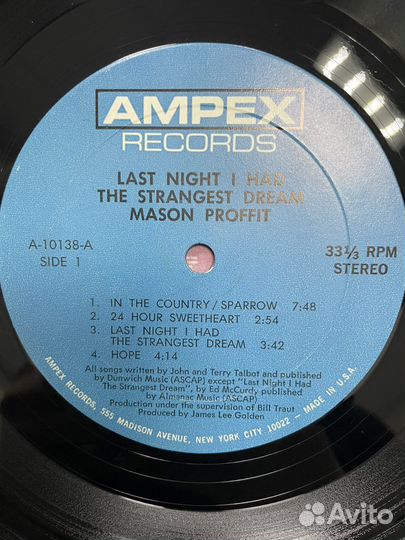 Proffit Last night I had the strangest dream