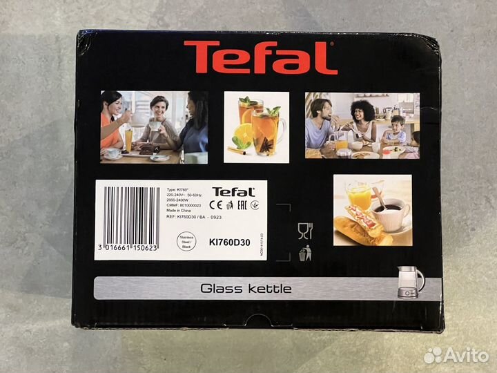 Новый электрочайник Tefal стекло/1,7л/гарантия