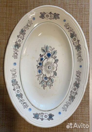 Селедочница, овальное блюдо СССР, Зик, Конаково