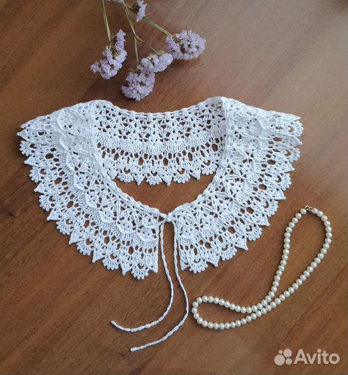Воротник кружевной вязаный крючком