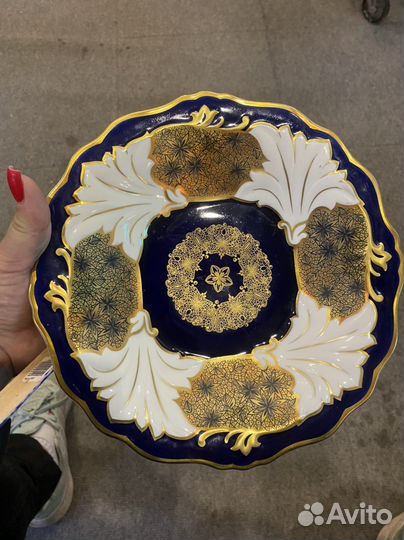 Блюдо веймар, кобольт золото