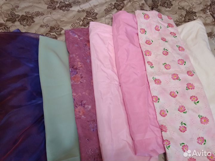 Отрез ткани шифон, х/б трикотаж