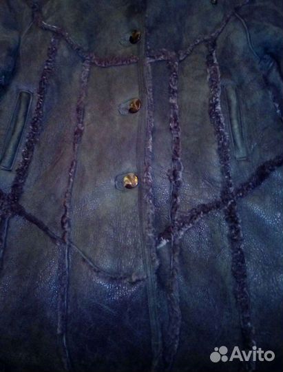 Дубленка для девочки с капюшоном