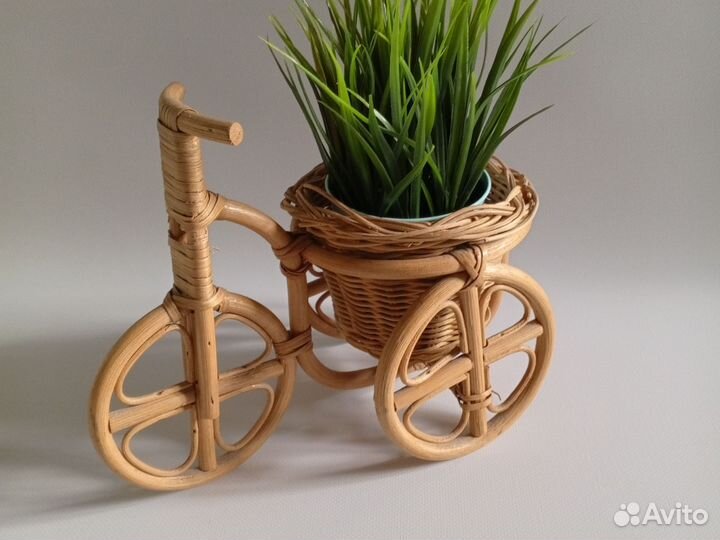 Кашпо плетеное велосипед