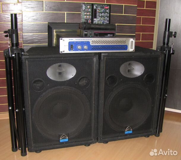 Колонки WDL 1200W Усилок Микшер Микрофон Треноги