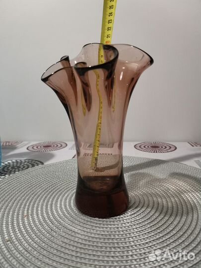Ваза для цветов цветное стекло СССР