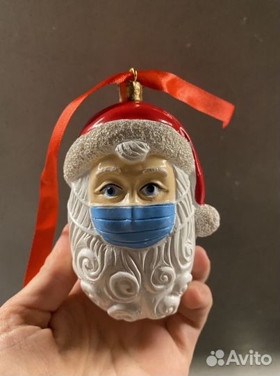 Игрушка на елку «дед мороз в маске»