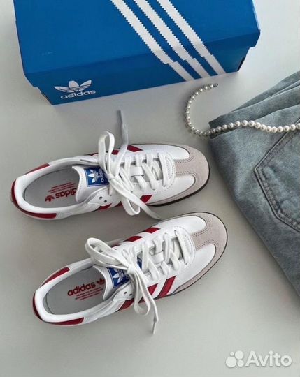 Adidas Originals Samba OG White Red оригинал