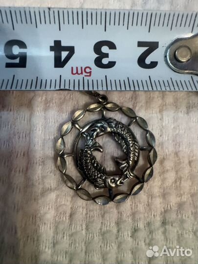 Подвеска рыбы серебро