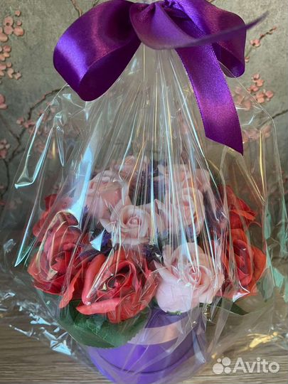 Букет из мыльных роз