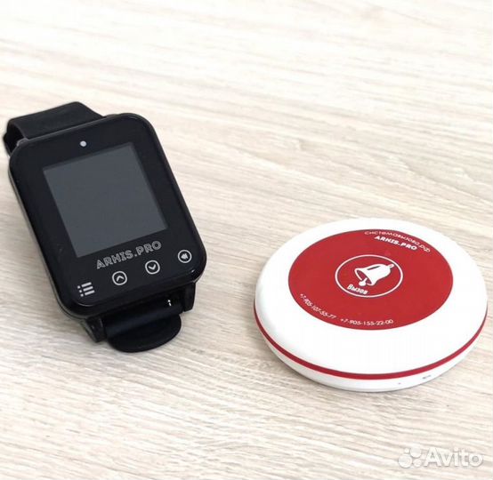 Кнопка вызова официанта и часы пейджер Элит