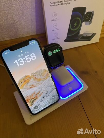 Беспроводная зарядка / зарядная станция 3 в 1