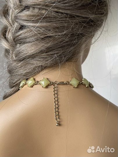 Колье украшения бусы цветы камни ожерелье чокер