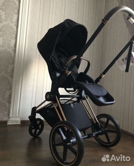 Коляска Cybex Priam 4 deep black rose gold