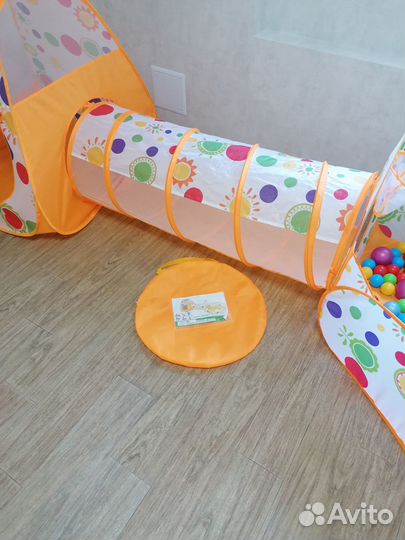 Палатка-домик, тоннель и сухой бассейн с шариками