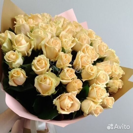 Розы 35 роз 51 роза Кремовые розы Букет роз