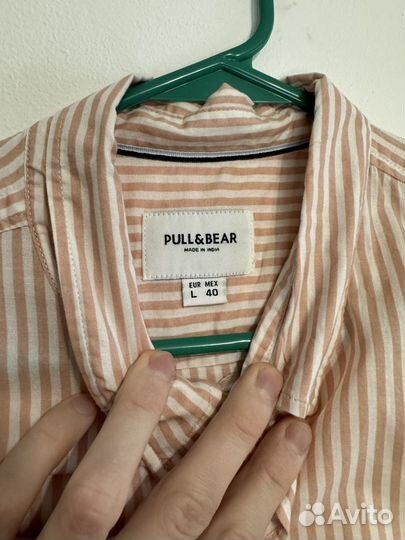 Мужская рубашка в полоску Pull&Bear - L - новая