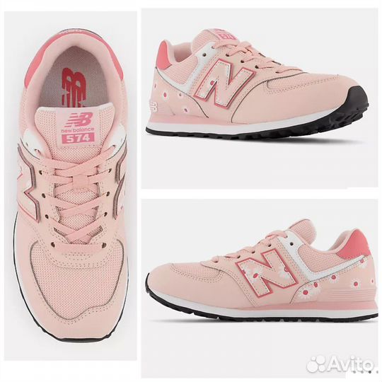 Кроссовки New balance 574 девочке в цвете Barbie