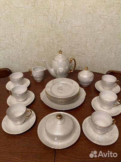 Перламутровый десертный сервиз на 6 персон