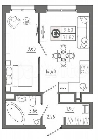 1-к. квартира, 31 м², 7/10 эт.