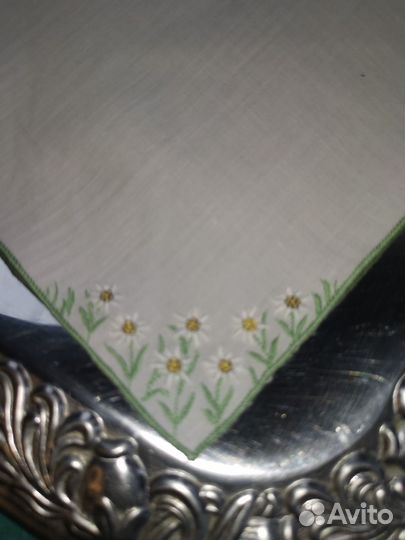 Винтаж Микро вышивка платочек