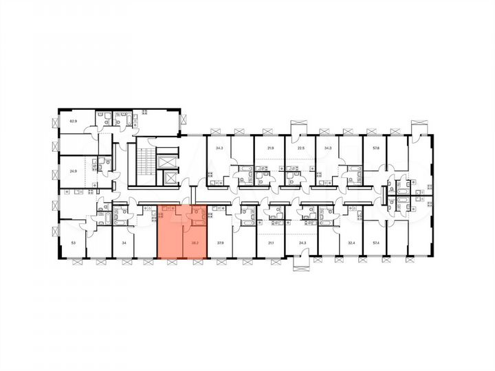 1-к. квартира, 38,2 м², 7/9 эт.