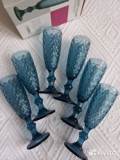 Фужеры для шампанского 6шт новые