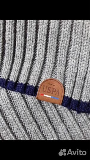 Новый оригинал U.s polo Assn. комплект шарф шапка