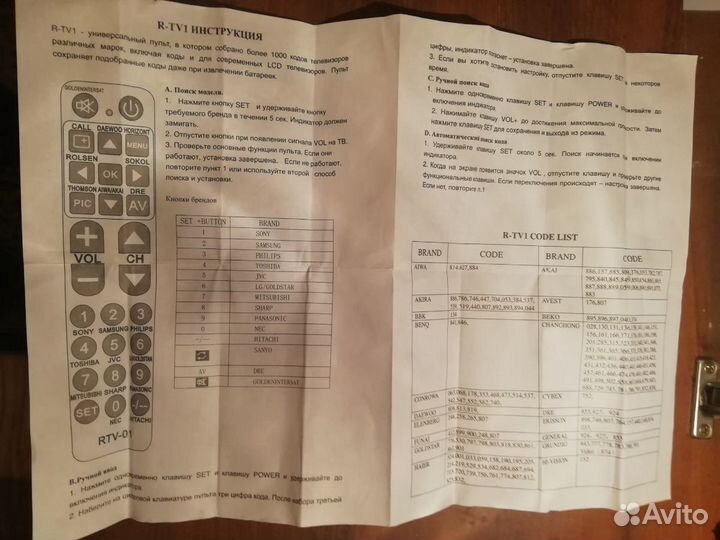 Универсальный Пульт ду