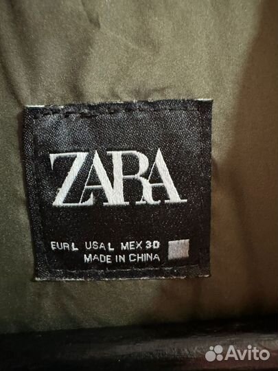 Жилетка зеленая хаки Zara L с капюшоном