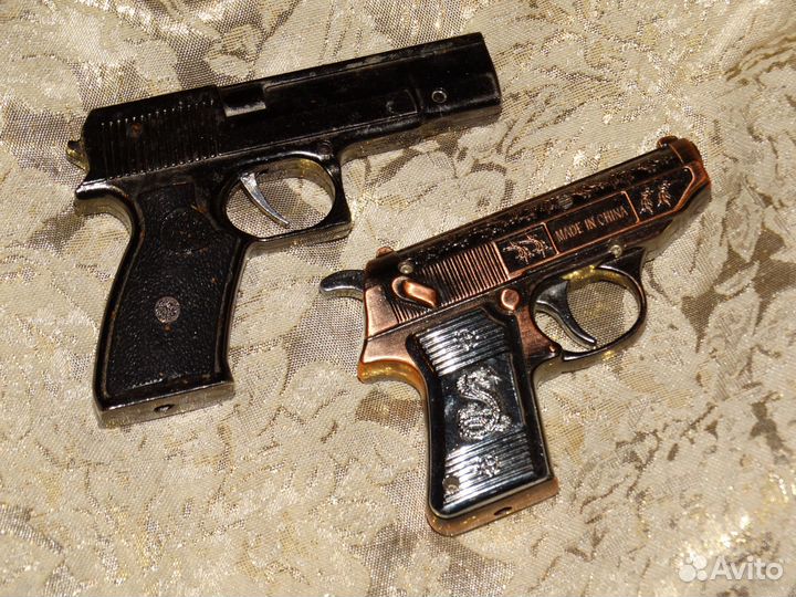 Зажигалка пистолет мини за две штуки