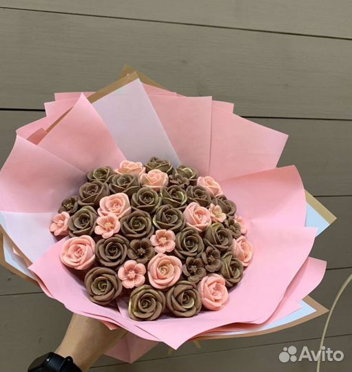 Шоколадные цветы,101 роза,букет учителю