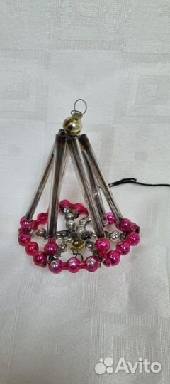 Ёлочная игрушка СССР. Стеклярус. Подвеска. № 2