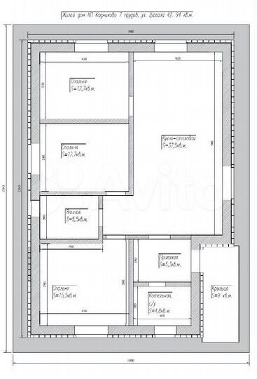 Дом 94 м² на участке 7 сот.