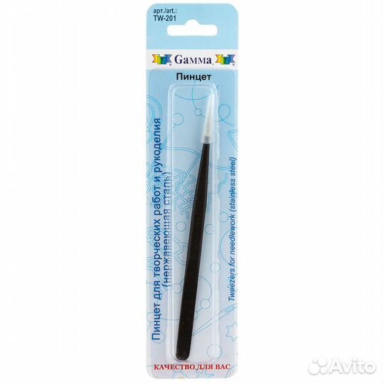 Gamma Пинцет TW-201 14 см в блистере