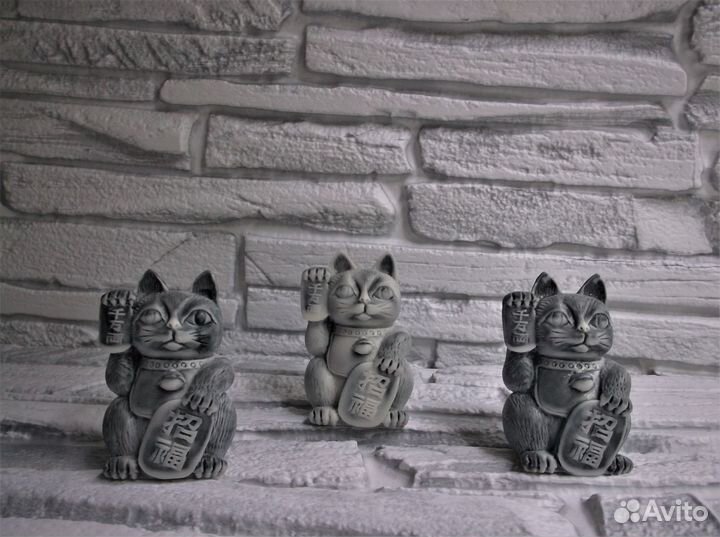 Статуэтка Кот Манеки Нэко фигурка из камня