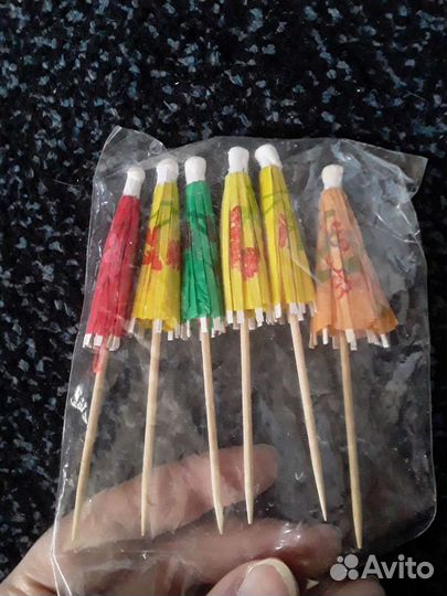 Набор новый зонтики для коктейлей блюд 6шт