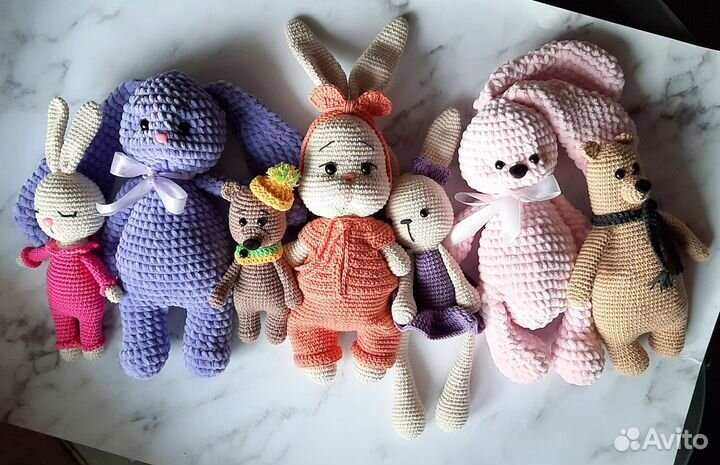 Вязаные мягкие игрушки ручной работы для детей