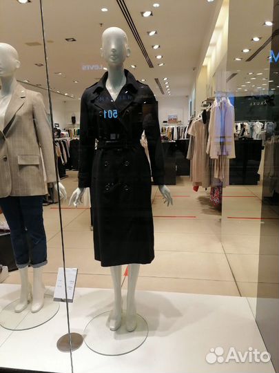 Хлопковый лондонский плащ хлопок тёмно-синий