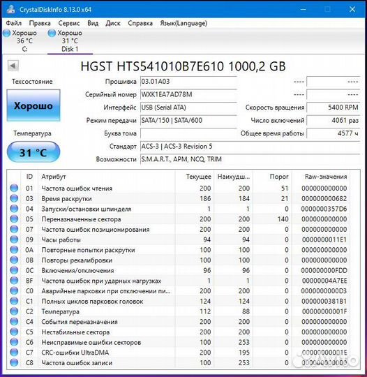 Жесткий диск 2.5 hdd SATA 1tb