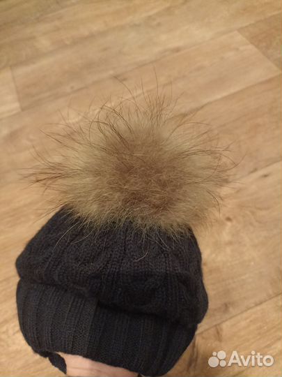 Зимняя шапка с помпоном для мальчика р. 48-50