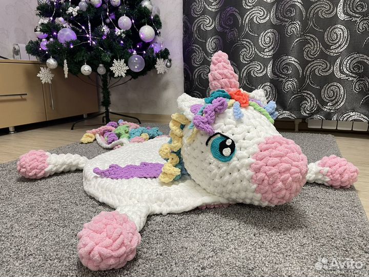 Вязаный плюшевый Детский коврик игрушка единорог