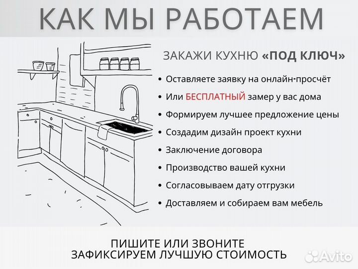 Кухни по размерам заказчика