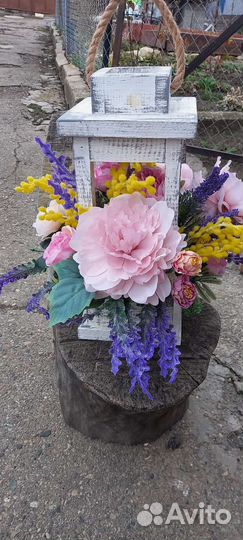 Венок из искусственной мимозы