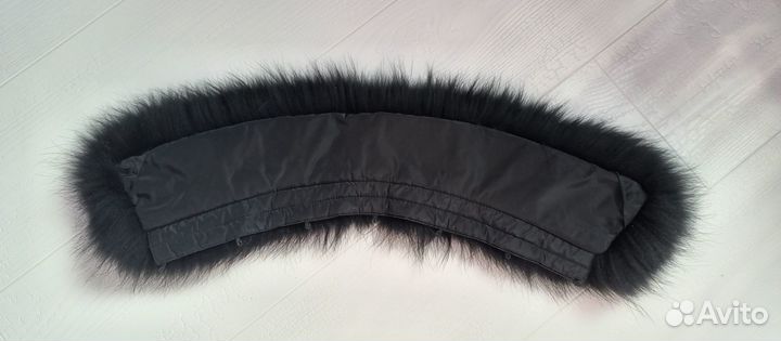 Меховой воротник-опушка на капюшон енот
