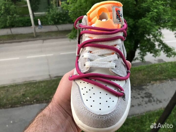 Кеды кроссовки женские nike Dunk Low Off-White Lot