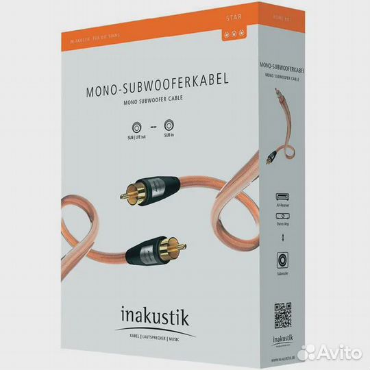 Inakustik Star Mono-Sub сабвуферный кабель RCA 3м