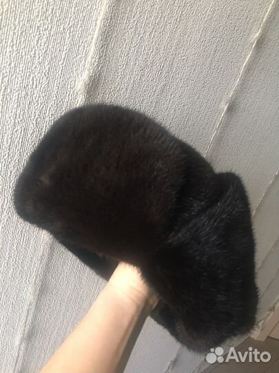 Мужская норковая шапка ушанка