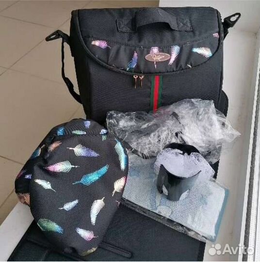 Коляска 2в1 Люкс Радужные перья